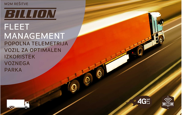 Billion M2M | Rešitev Fleet Management - napredna telemetrija vozil