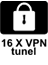 Vgrajenih 16 VPN tunelov