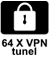 Vgrajenih 64 VPN tunelov