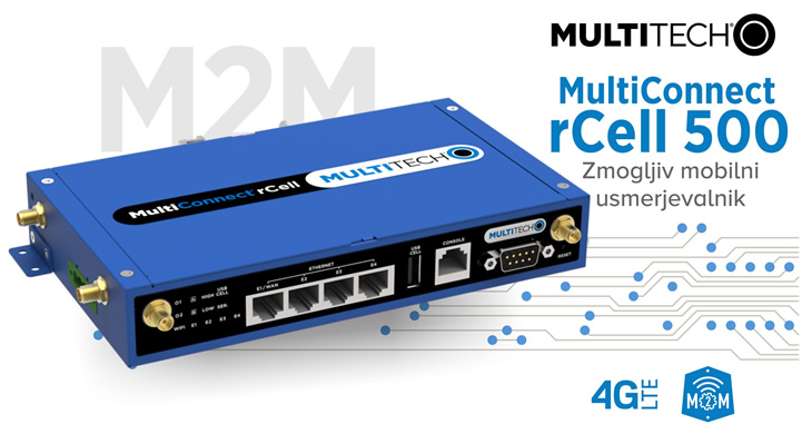 MultiTech | MultiConnect rCell500 - zmogljiv 4G/LTE mobilni usmerjevalnik z vgrajeno WiFi dostopno točko