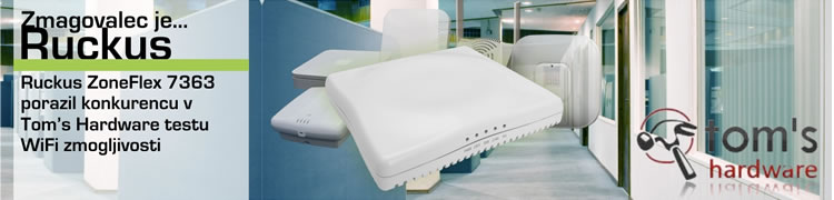 V Tom's Hardware testu zmogljivosti profesionalne WiFi opreme v okoljih z velikim �tevilom klientov so se Ruckusovi sistemi ZoneFlex izkazali za ob�utno bolj�e od konkurence