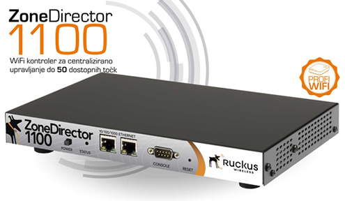 Ruckus Wireless | ZoneDirector 1100 - WiFi kontroler za centraliziran nadzor in upravljanje do 50 dostopnih tok ZoneFlex