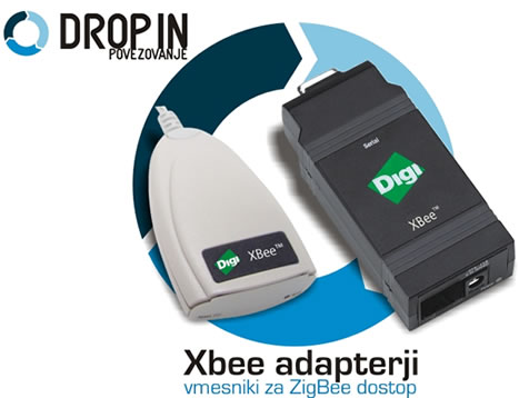 DIGI Drop-In povezovanje | Dru�ina XBee adapterji | ZigBee omre�enje dislociranih naprav 