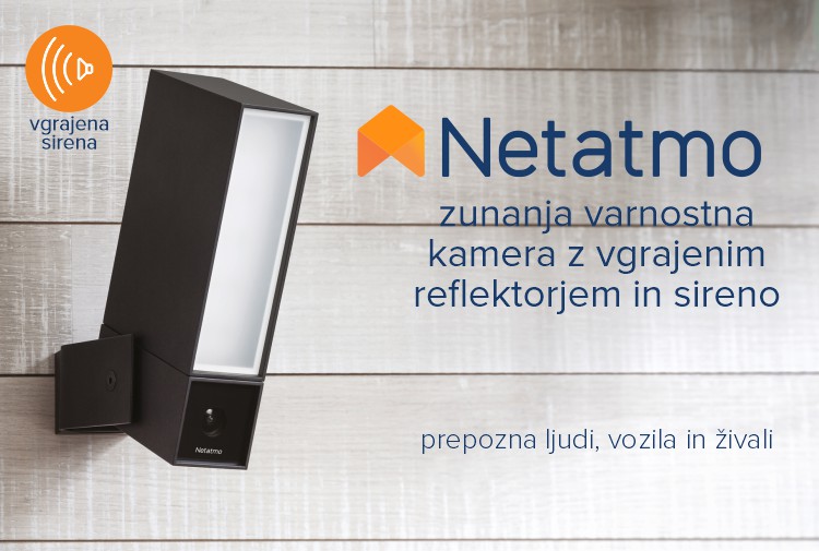 Netatmo zunanja varnostna kamera z vgrajeno sireno | Pametna kamera, ki prepozna ljudi, vozila in �ivali