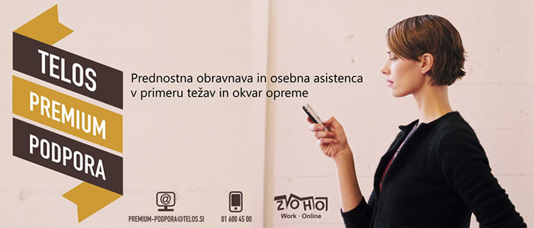 Telos Premium podpora - prednostna obravnava in osebna asistenca v primeru te�av in okvar opreme