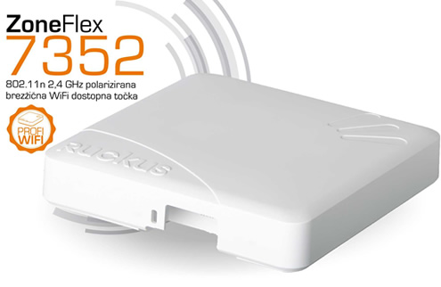 Ruckus Wireless | ZoneFlex 7352 -  802.11n 2,4 Ghz polarizirana brez�i�na WiFi dostopna to�ka / Idealna izbira za vzpostavitev WiFi omre�ja v okoljih z velikim �tevilom mobilnih klientov