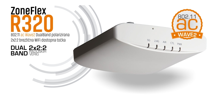 Ruckus Wireless | ZoneFlex R320 - 802.11ac wave2 brez�i�na WiFi dostopna to�ka