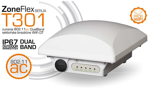 Ruckus Wireless | ZoneFlex serija T301 - 802.11ac DualBand sektorske WiFi dostopne to�ke za zunanjo (outdoor) namestitev | najmanj&scaron;e in najla�je zunanje DT na trgu