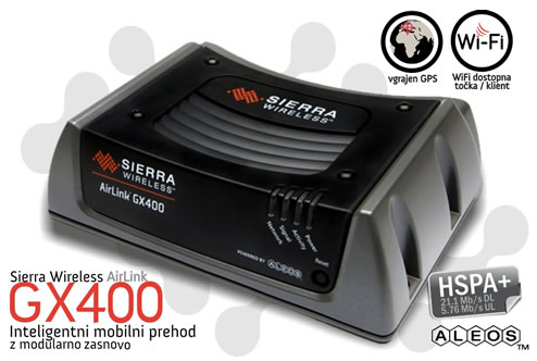 Sierra Wireless | AirLink GX400 - inteligentni HSPA+ mobilni prehod z modularno zasnovo | vgrajen GPS modul