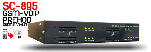 Suncomm | SC-895 - osem kanalni GSM-VoIP prehod 
